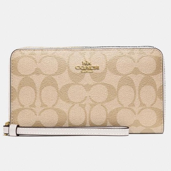 Coach Handbags - Coach Large Phone Wallet In Signature Canvas LIGHT